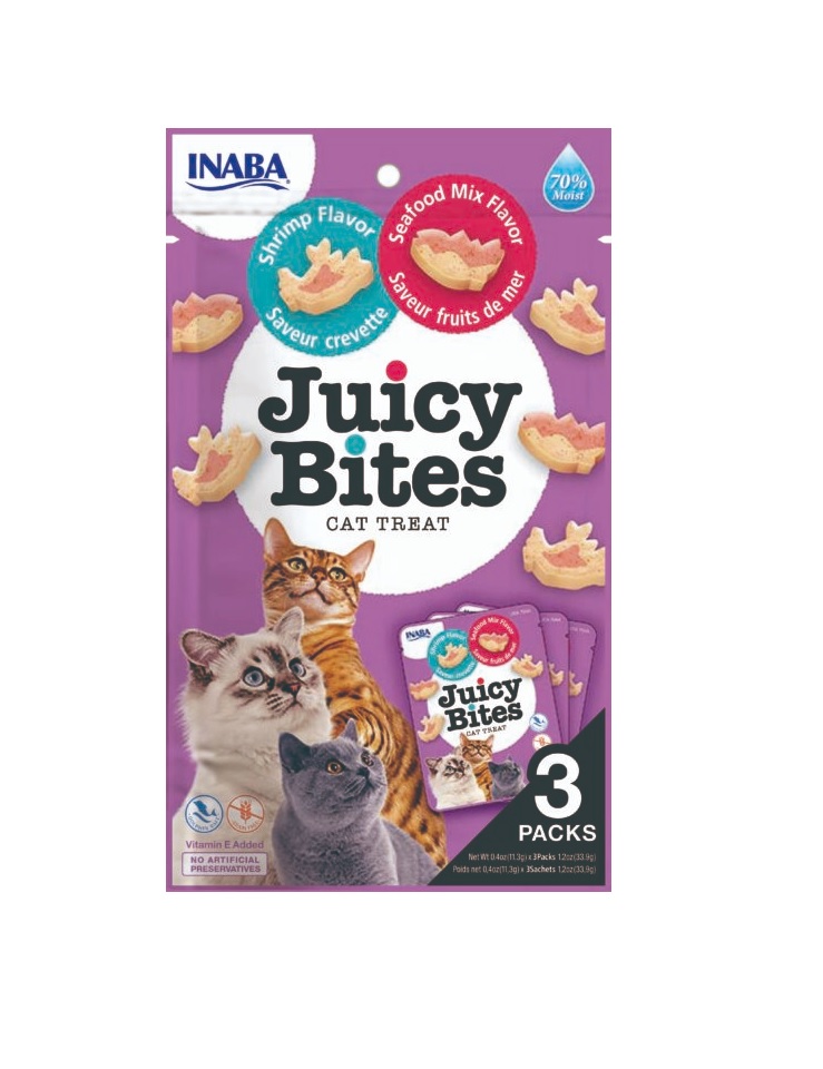 INABA Churu Cat Juicy Bites Shrimp&amp;Seafood Flavor 3x11,3g