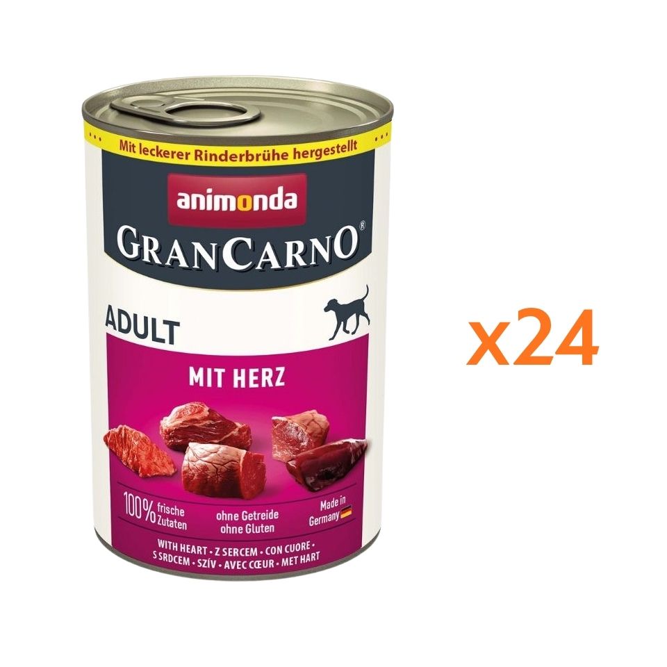 ANIMONDA GranCarno Hovězí maso a srdce pro dospělé psy 24x400g