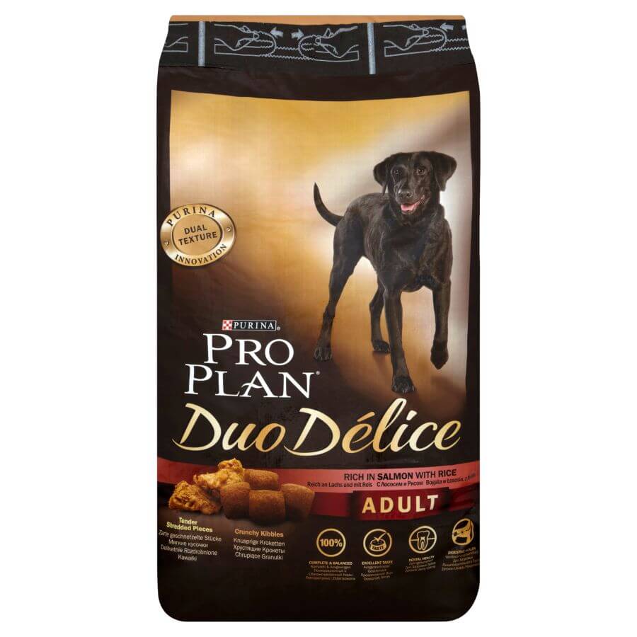 Krmiva pro psy PURINA pro Plan Dog Adult Duo Delice salmon 10 kg - cena ...