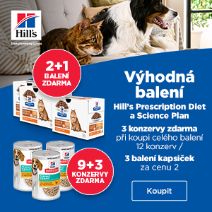 Akce HILL'S Prescription Diet: 9+3 konzervy ZDARMA / 3 balení kapsiček za cenu 2