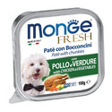 MONGE Dog Fresh paštika a kousky s kuřetem a zeleninou 100g