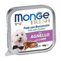 MONGE Dog Fresh paštika a kousky s jehněčím 100g