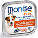 MONGE Fruit Dog Paštika Krůta a borůvky 100g