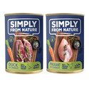 SIMPLY FROM NATURE Mokra karma dla psa bażant z marchewką + kaczka z marchewką 400 g x 12 szt.