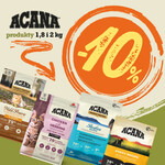 Akce ACANA sleva 10 % na krmivo 1,8 kg a 2 kg