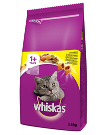 WHISKAS suché krmivo pro kočky pro dospělé kočky s kuřecím masem 3,8 kg