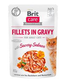 BRIT Care Cat Fillets in Gravy with Savory Salmon 85g