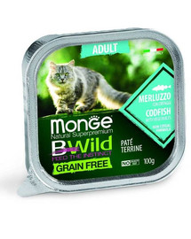 MONGE Bwild Cat Adult Treska 100 g