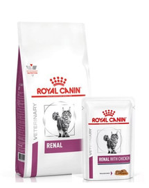 ROYAL CANIN Renal Cat 4 kg +kapsičky Renal Cat Chicken12 x 85g
