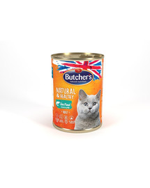 BUTCHER'S Natural&Healthy Cat s kousky mořských ryb v želé 400 g x 6 (5 + 1 ZDARMA)