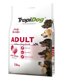 TROPIDOG Premium Adult M&L Turkey&Rice 2,5kg