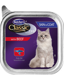 BUTCHER'S Classic Skin&Coat Cat hovězí vanička 100 g