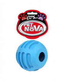 PET NOVA DOG LIFE STYLE gumový míč 6 cm, modrý, hovězí příchuť
