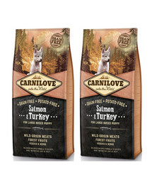 CARNILOVE Dog Salmon & Turkey for Large Breed Puppies 2 x 12 kg