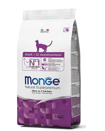 MONGE Cat Adult Kuře 400g granule pro dospělé kočky