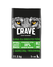CRAVE Jehněčí a Hovězí 11,5kg granule pro dospělé psy