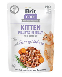 BRIT Care Cat Pouch Kitten Fillets in Jelly with Savory Salmon 24 x 85 g