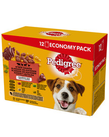 PEDIGREE s hovězím & s kuřecím & s jehněčím & s drůbežím v želé 12 pack  12 x 100 g
