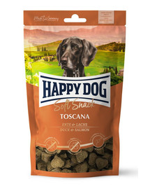 HAPPY DOG Soft Snack Toscana 100 g kachna a losos