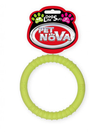 PET NOVA DOG LIFE STYLE hračka ringo 9,5 cm, žlutá, mátové aroma