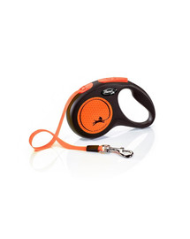 FLEXI Vodítko New Neon S Tape 5m oranžové