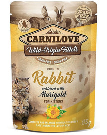 CARNILOVE Cat Pouch Kitten Rich in Rabbit with Marigold 85 g