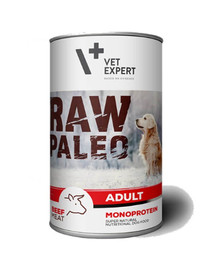 VETEXPERT RAW PALEO Adult beef 400g  hovězí konzerva pro psy