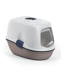 STEFANPLAST FURBA Top Chic light dove grey-navy blue/white 39x59x43cm toaleta pro kočky