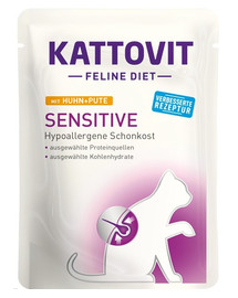 KATTOVIT Feline Diet Sensitive Kuře a krůta 85 g