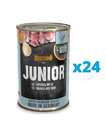 BELCANDO Junior Drůbeží a vejce 24x 400 g