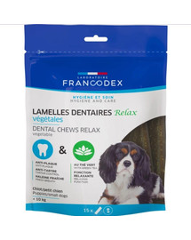 FRANCODEX RELAX malé žvýkací proužky k odstranění zubního kamene a zápachu 228 g/15 proužků