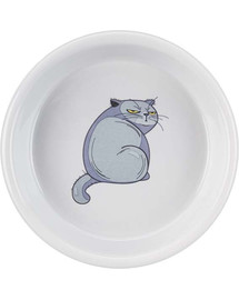 TRIXIE keramická miska pro kočku s kočičím motivem 0,25l/13cm