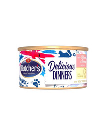 BUTCHER'S Classic Delicious Dinners s lososem a krevetami 85 g