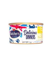 BUTCHER'S Classic Delicious Dinners s kuřecím a krůtím masem 85g