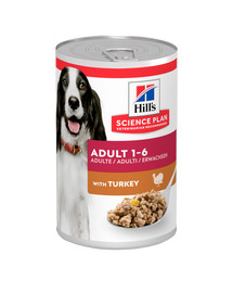 HILL'S Science Plan krmivo pro dospělé psy s krůtou 370g konzerva pro psy