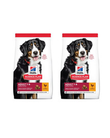 HILL'S Science Plan Canine Adult Large breed Chicken 2 x 18 kg krmivo pro psy velkých plemen kuře