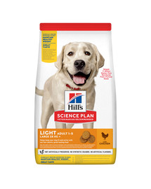 HILL'S Science Plan Canine Adult Light Large breed Chicken 18 kg krmivo pro psy velkých plemen kuře