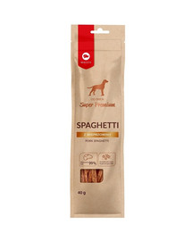 MACED Super Premium Špagety s vepřovým masem pro psy 40 g