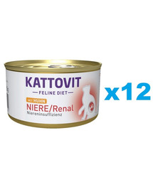 KATTOVIT Feline Diet Niere/Renal Kuřecí 12 x 85 g