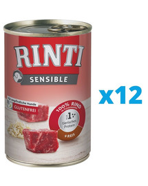 RINTI Sensible hovězí s rýži 12 x 400 g