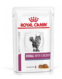 ROYAL CANIN Veterinary Diet Cat Renal Chicken Pouch 48 x 85g
