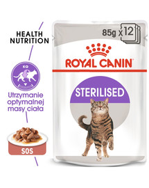 ROYAL CANIN Sterilised Gravy 48x 85g kapsičky v pro kastrované kočky ve šťávě