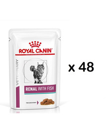 ROYAL CANIN Veterinary Diet Cat Renal Fish Pouch 48 x 85g