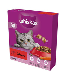 WHISKAS Adult 800 g suché kompletní krmivo pro dospělé kočky s lahodným hovězím masem