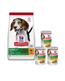 HILL'S Science Plan Canine Puppy Medium Chicken 18 kg + 3 konzervy ZDARMA