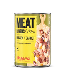 JOSERA Meatlovers Menu 400 g kuře s mrkví 8 x 400 g + 4 x 400 g ZDARMA
