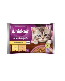 WHISKAS Pure Delight Junior Drůbeží lívance s kuřecím a krůtím masem 4x85g