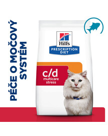 HILL'S Prescription Diet c/d Stress Péče o močový systém granule pro kočky 8 kg Mořské ryby