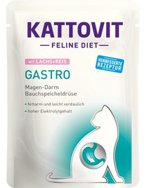 KATTOVIT Feline Diet Gastro Losos s rýží 85 g
