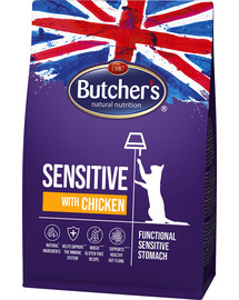 BUTCHER'S Functional Cat Dry Sensitive s kuřecím 800 g